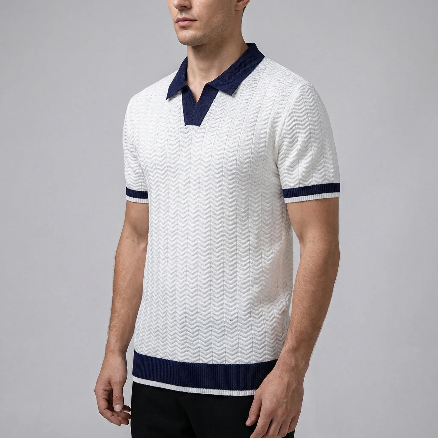 Kolvero - Textured Knit Short Sleeve Polo