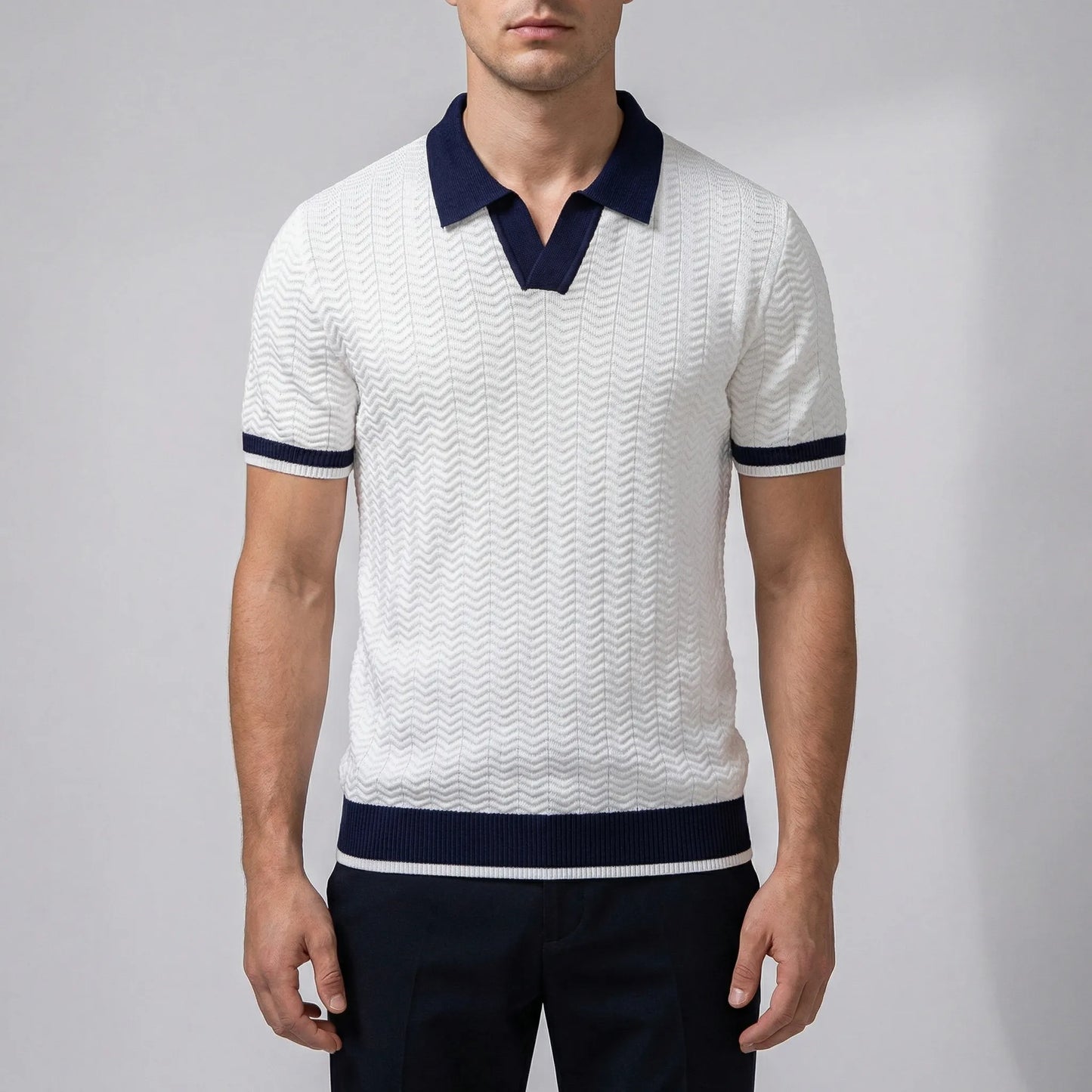Kolvero - Textured Knit Short Sleeve Polo