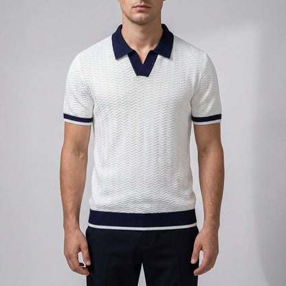 Kolvero - Textured Knit Short Sleeve Polo