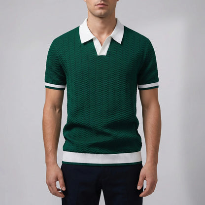 Kolvero - Textured Knit Short Sleeve Polo