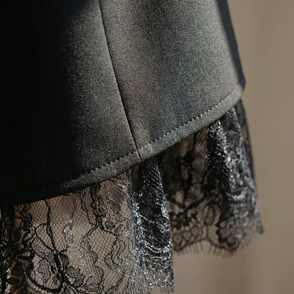 Lacelle | Fitted Lapel Collar Blazer With Lace Trim