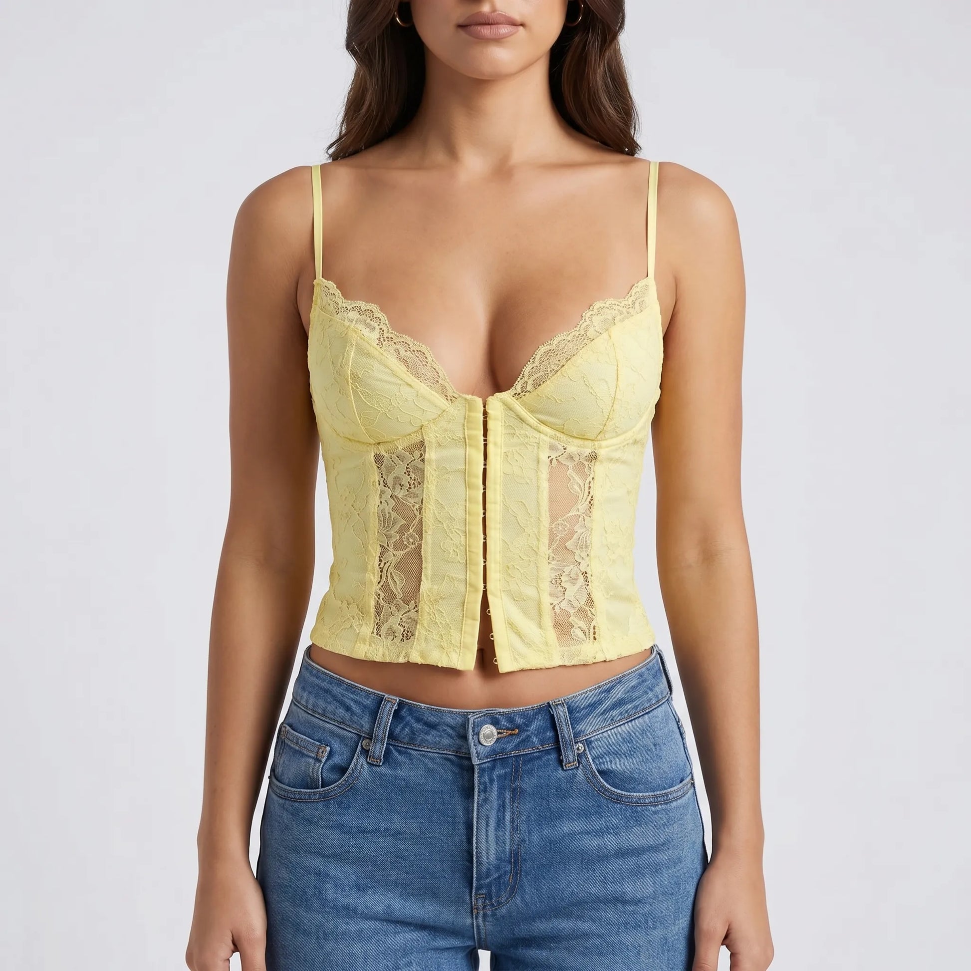 Lacetti | Lace-Trim Cropped Cami Top