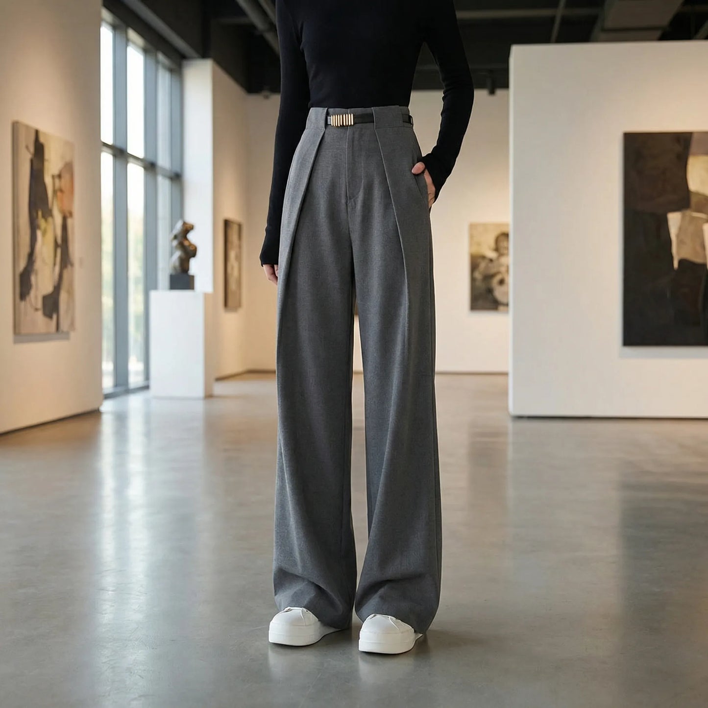Linova | High-Waist Wide-Leg Tailored Trousers