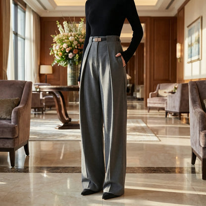 Linova | High-Waist Wide-Leg Tailored Trousers