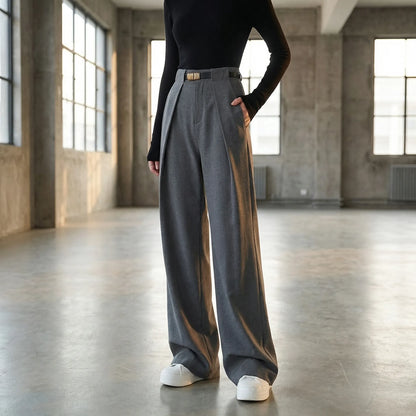 Linova | High-Waist Wide-Leg Tailored Trousers