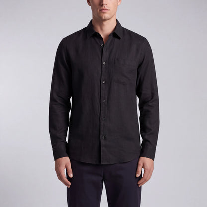 Linovu - Relaxed-Fit Long-Sleeve Button-Front Shirt