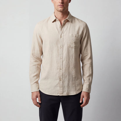 Linovu - Relaxed-Fit Long-Sleeve Button-Front Shirt