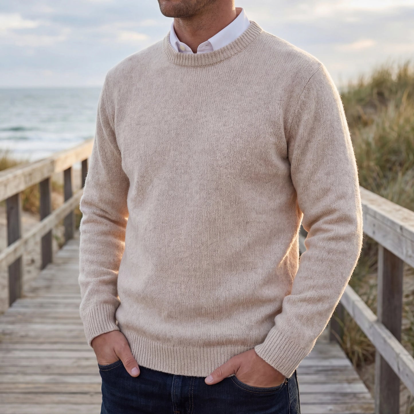 Littoraux - Classic Crew Neck Knit Sweater