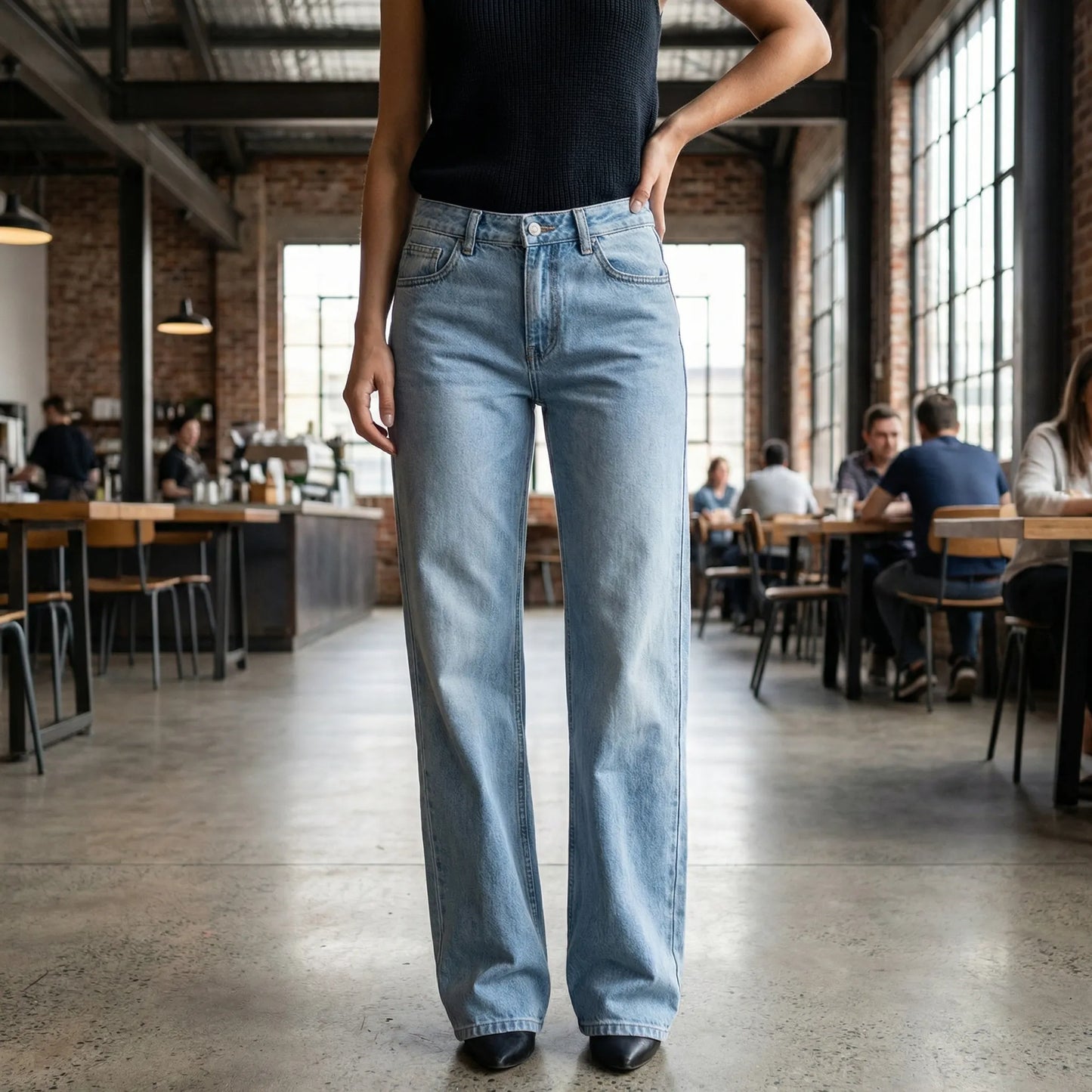 Lowright | Low-Rise Wide-Leg Denim Jeans