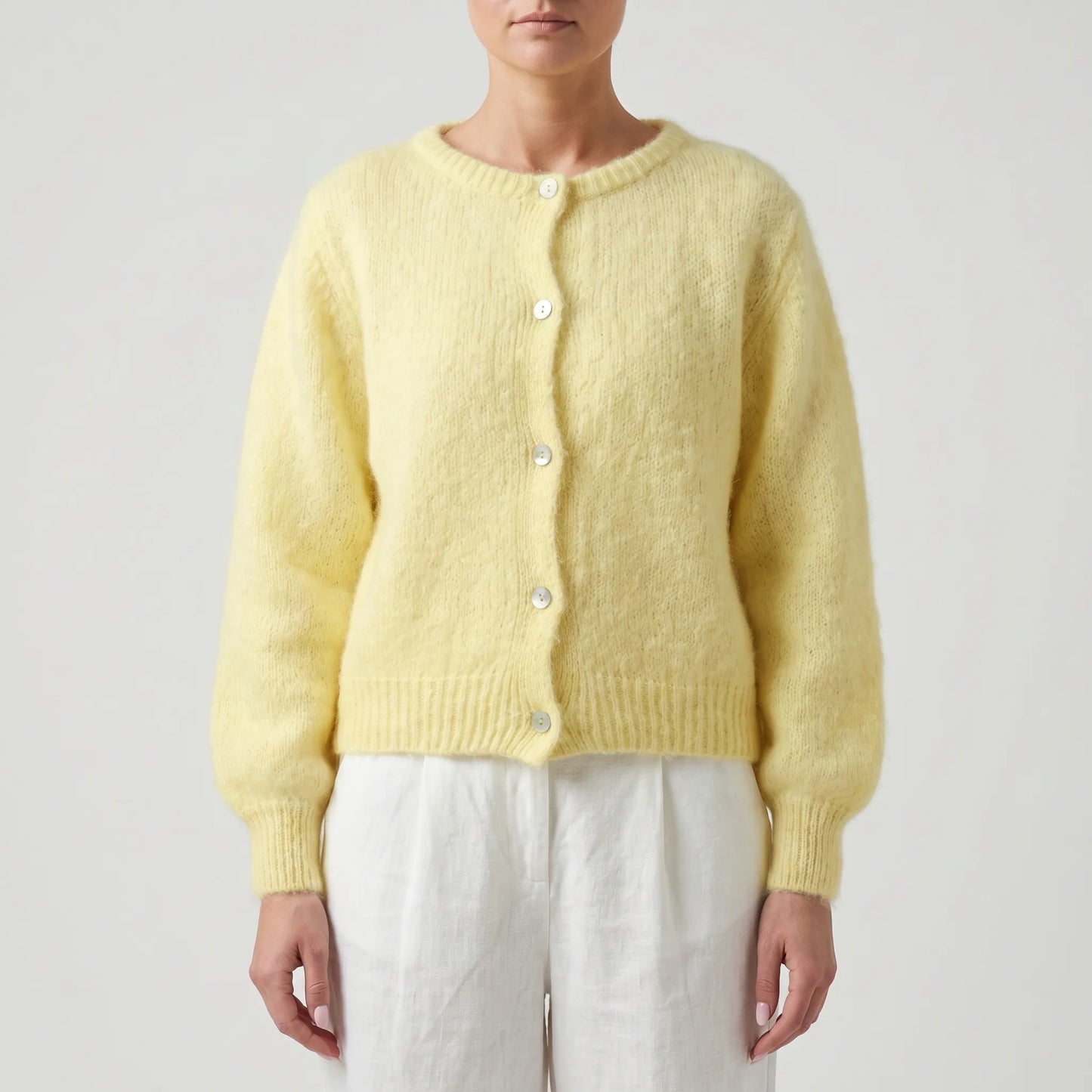 Lumielle | Slim Fit Full-Button Knit Cardigan