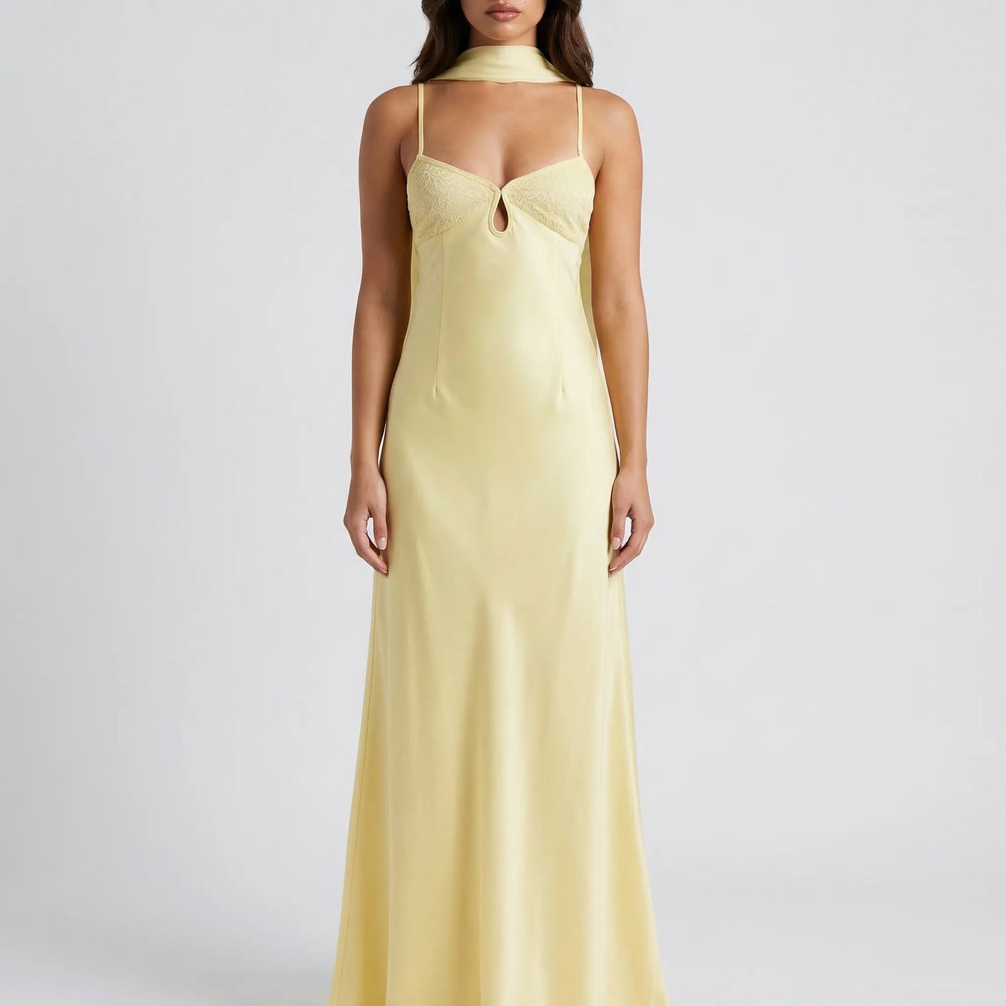 Lumiveil - Sleeveless Maxi Dress With Streamer Detail