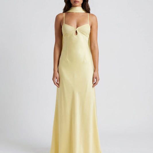 Lumiveil - Sleeveless Maxi Dress With Streamer Detail