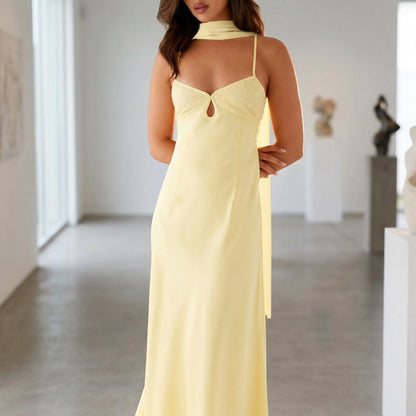 Lumiveil - Sleeveless Maxi Dress With Streamer Detail