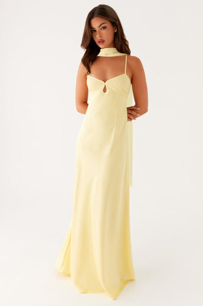 Lumiveil - Sleeveless Maxi Dress With Streamer Detail