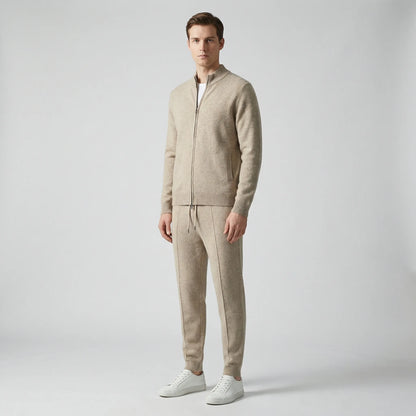 Luxivo - Zip-Up Knit Jacket And Jogger Set
