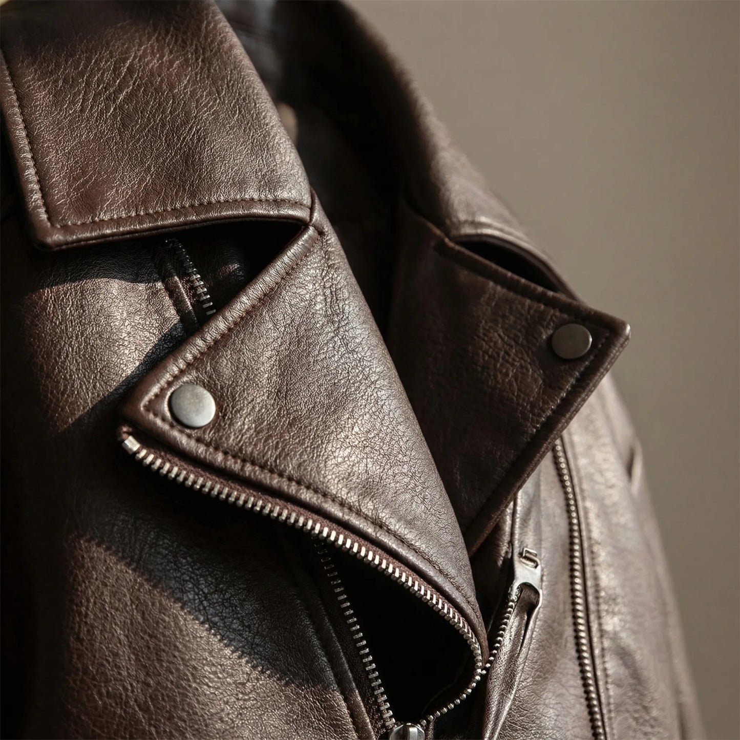 Mavera - Oversized Lapel Collar Moto Jacket