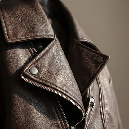 Mavera - Oversized Lapel Collar Moto Jacket