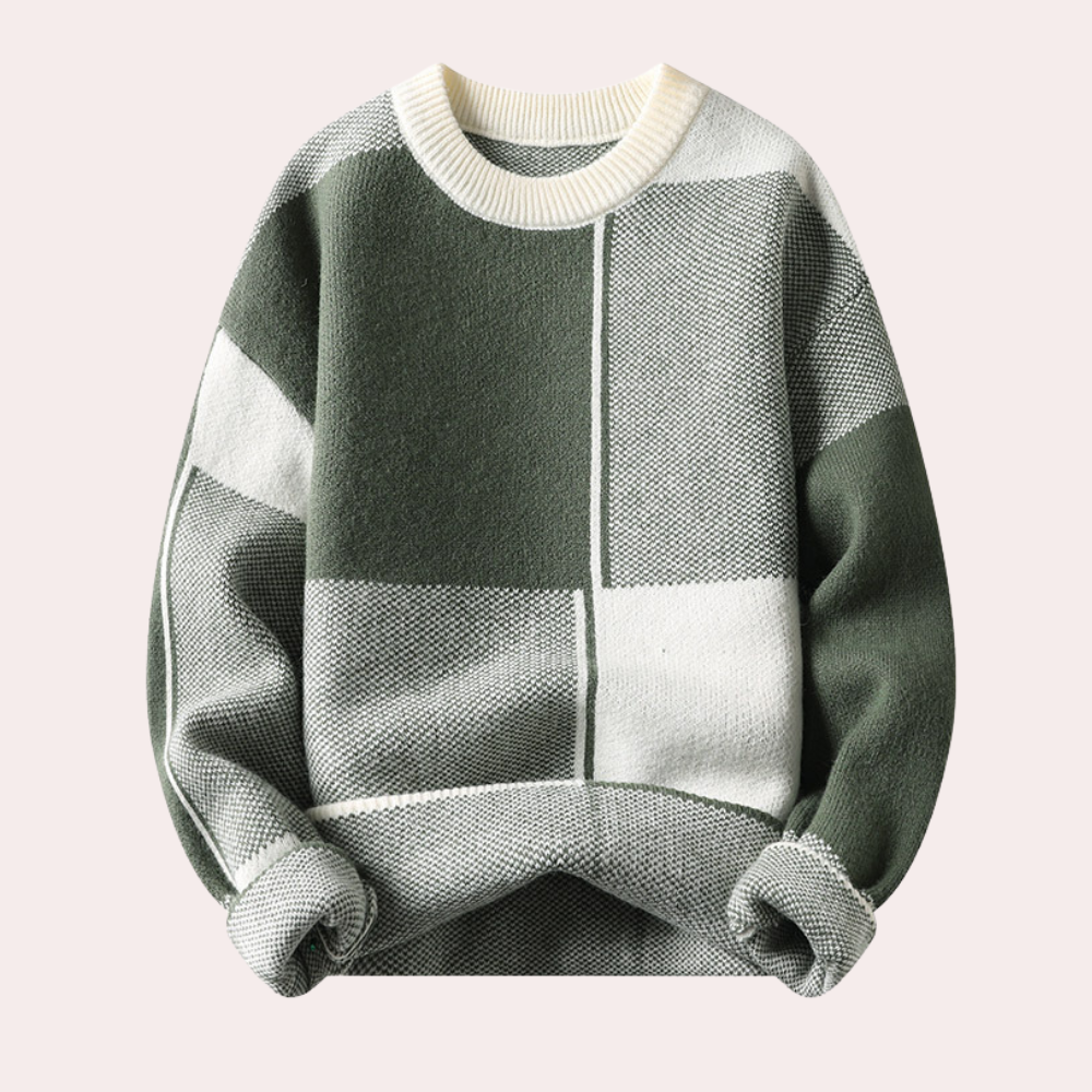 Men's Geometric Knitted Sweater | Casual Winter Wear 0