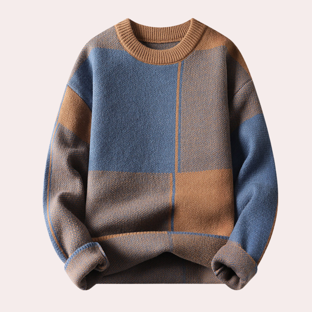 Men's Geometric Knitted Sweater | Casual Winter Wear 1
