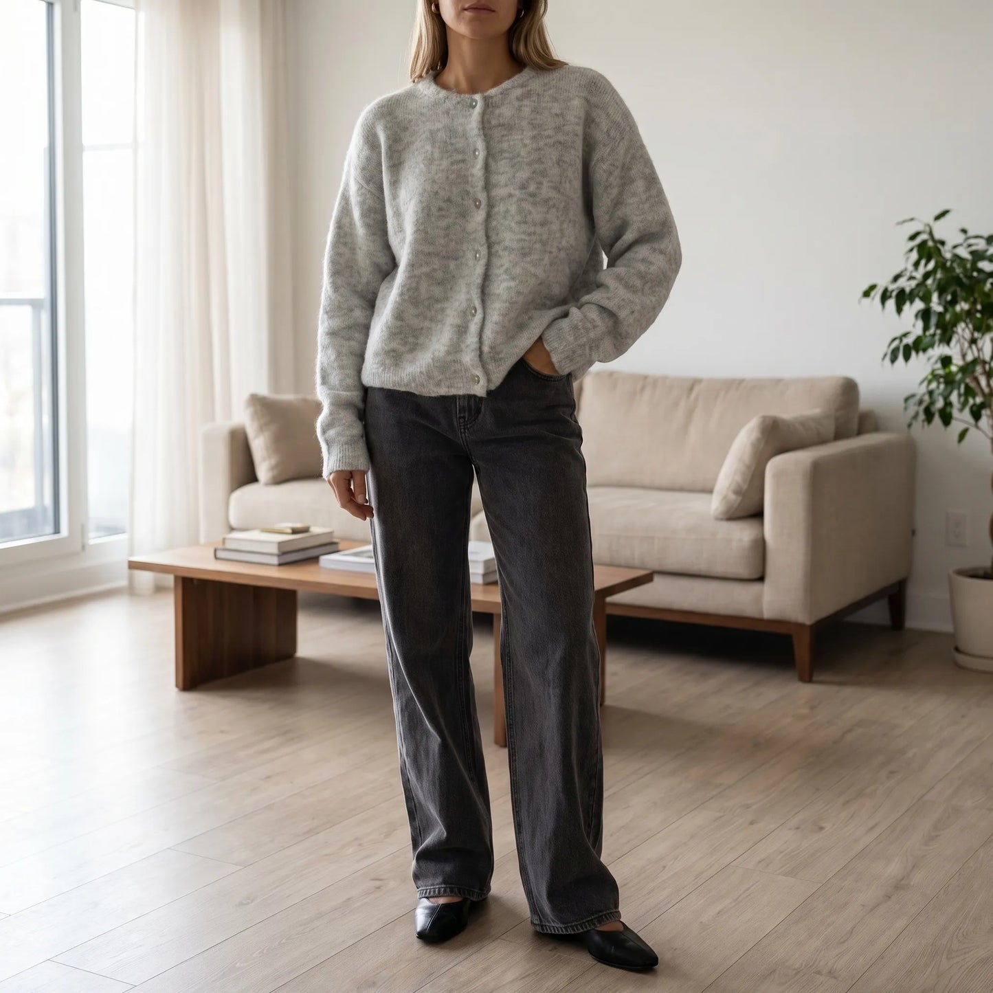 Merlova | Slim Fit Button-Front Knit Cardigan