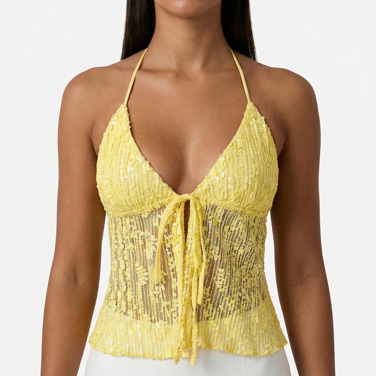 Meshara | Mesh Halter Crop Top