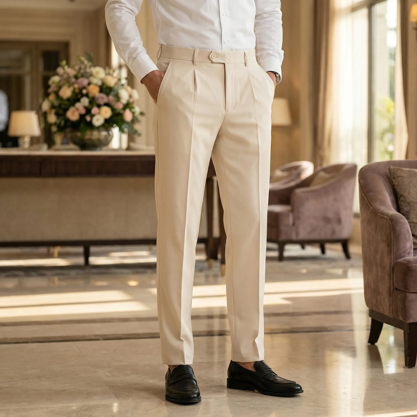 Milanero - Tailored Slim Fit Dress Pants