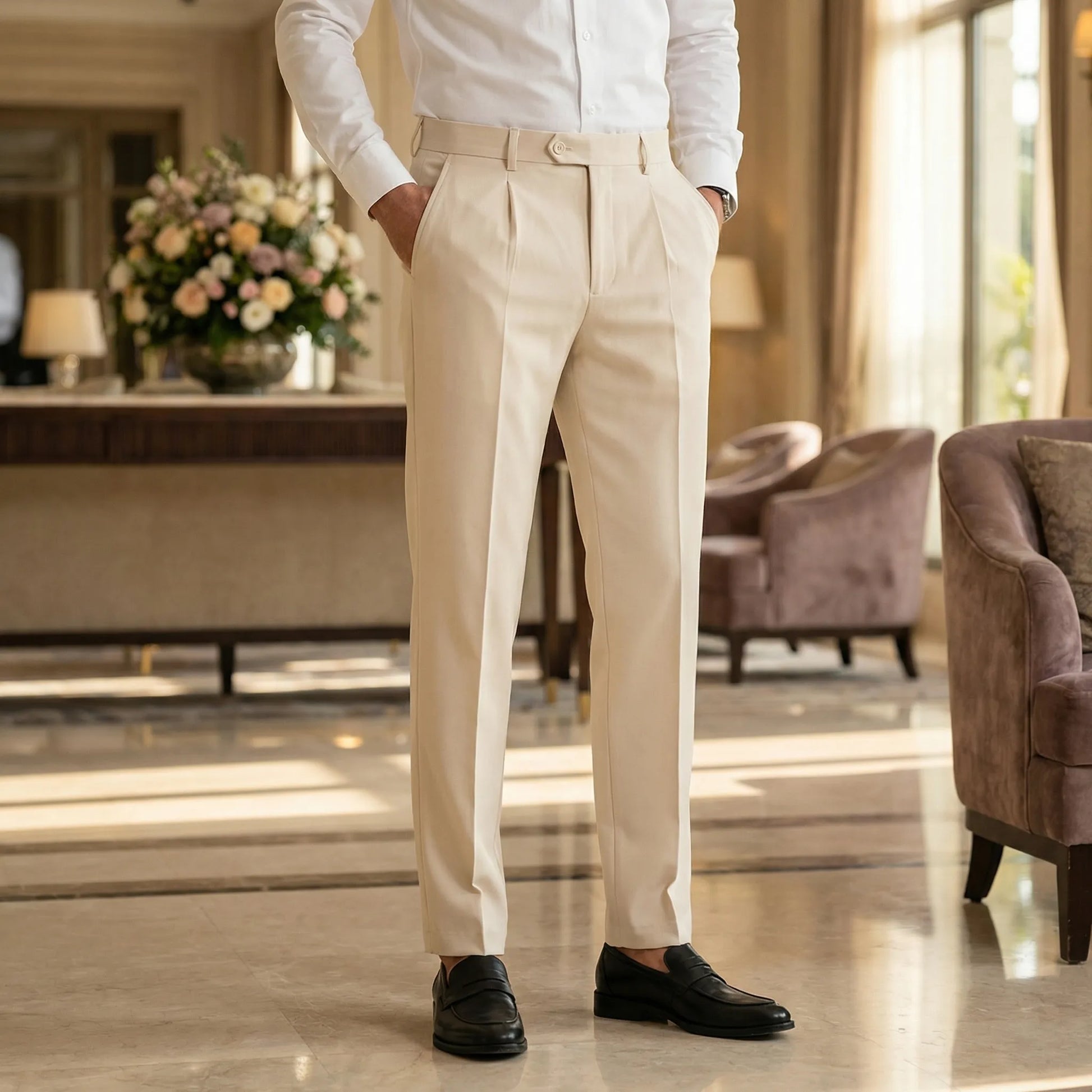 Milanero - Tailored Slim Fit Dress Pants