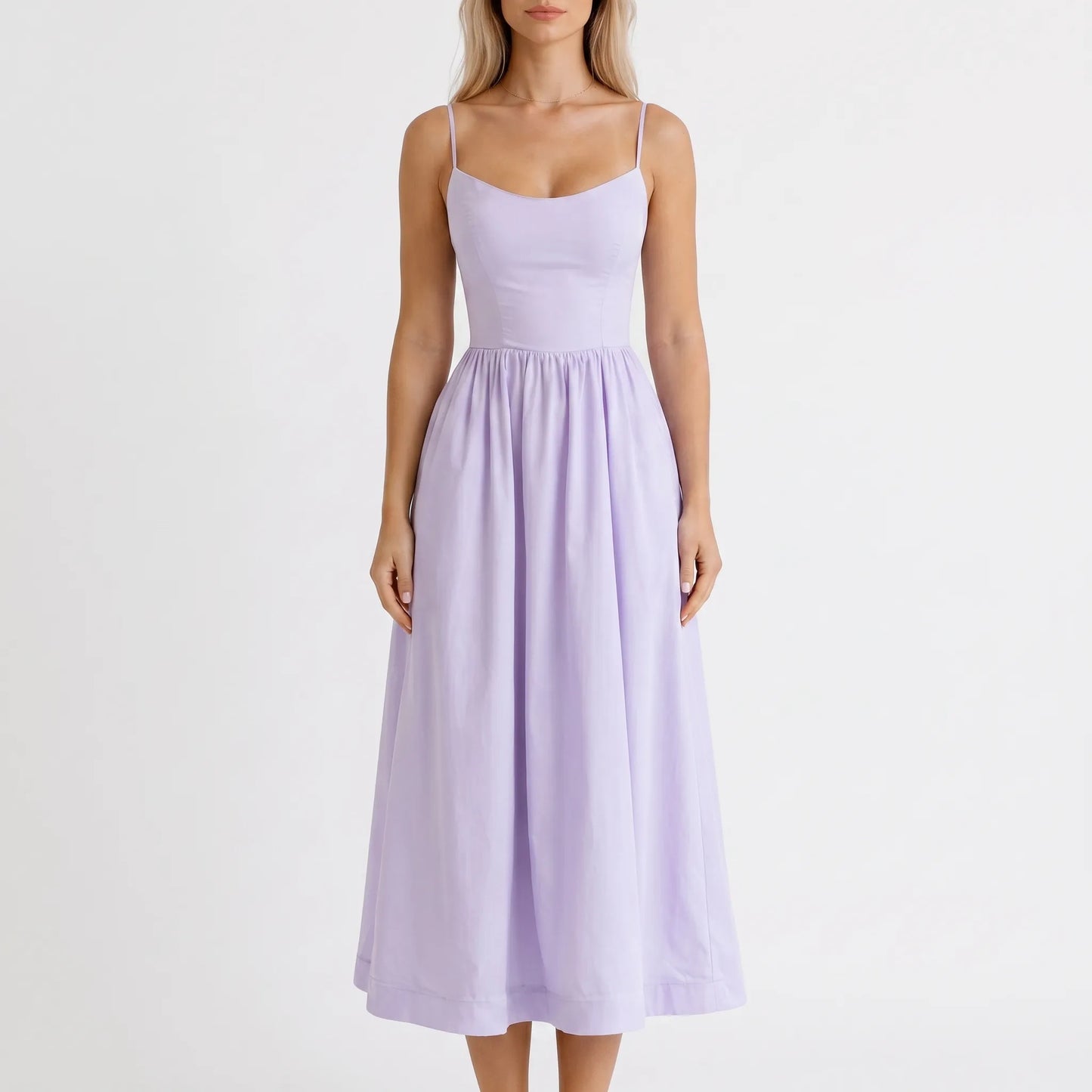 Milavé | Structured Bodice A-Line Midi Dress