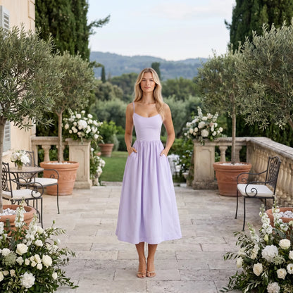 Milavé | Structured Bodice A-Line Midi Dress