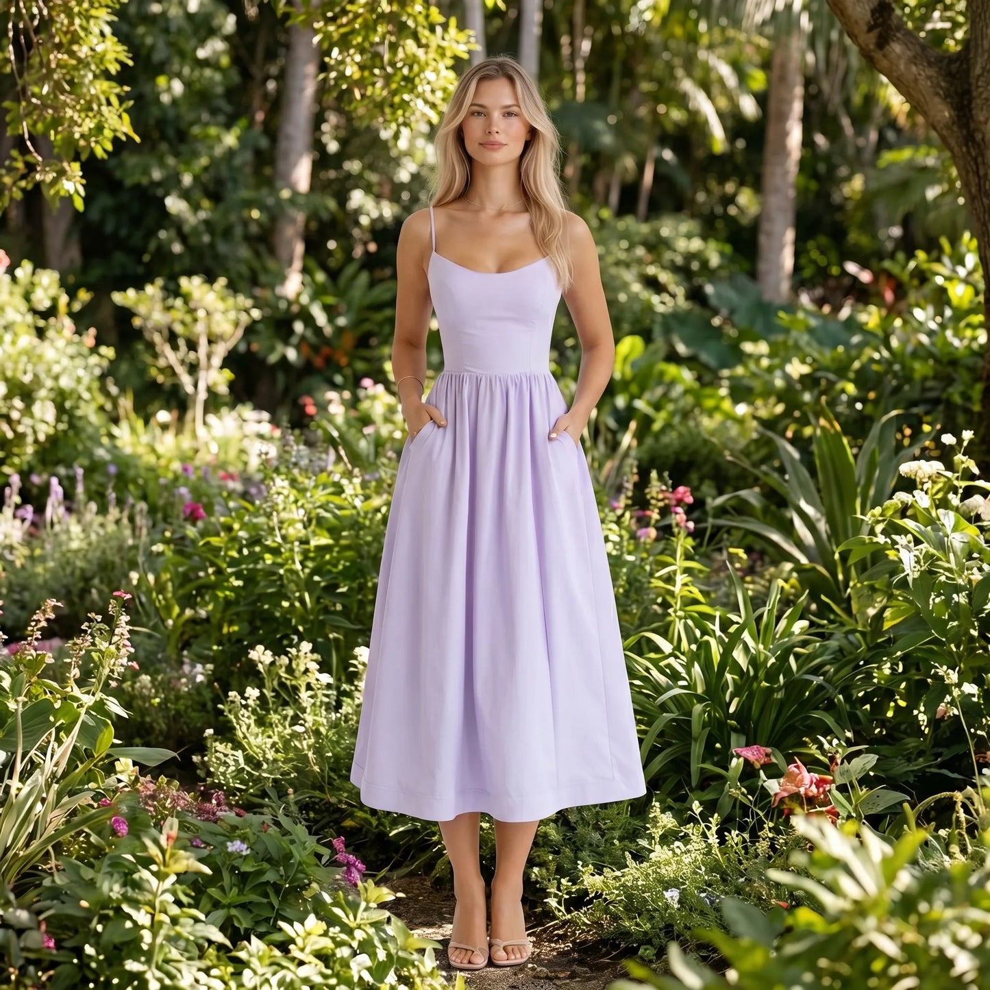 Milavé | Structured Bodice A-Line Midi Dress