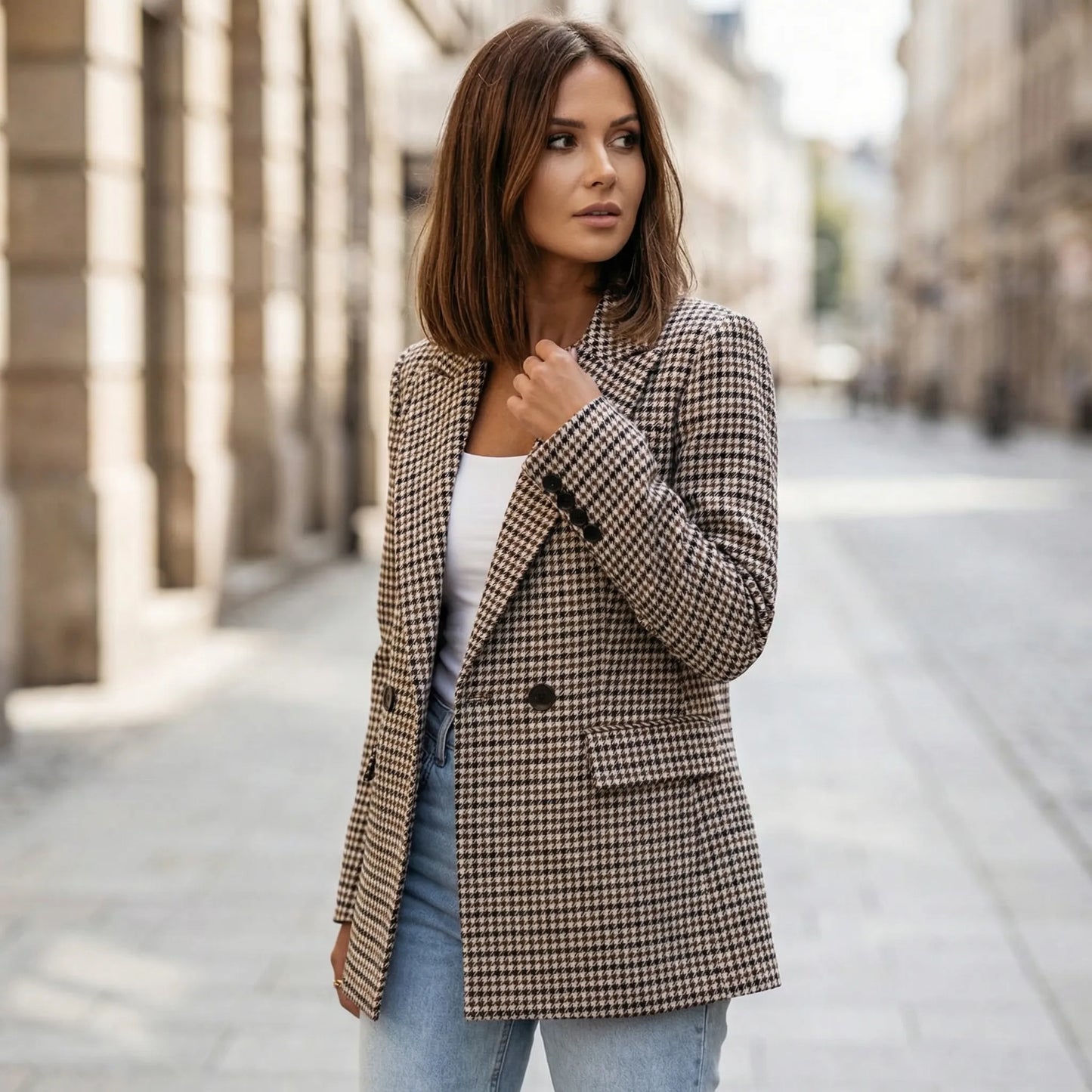 Plaidera | Slim Fit Houndstooth Blazer