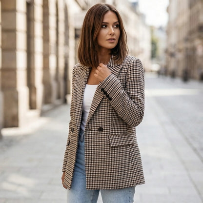 Plaidera | Slim Fit Houndstooth Blazer