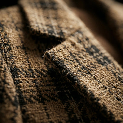 Plaideure | Double-Breasted Plaid Slim Blazer