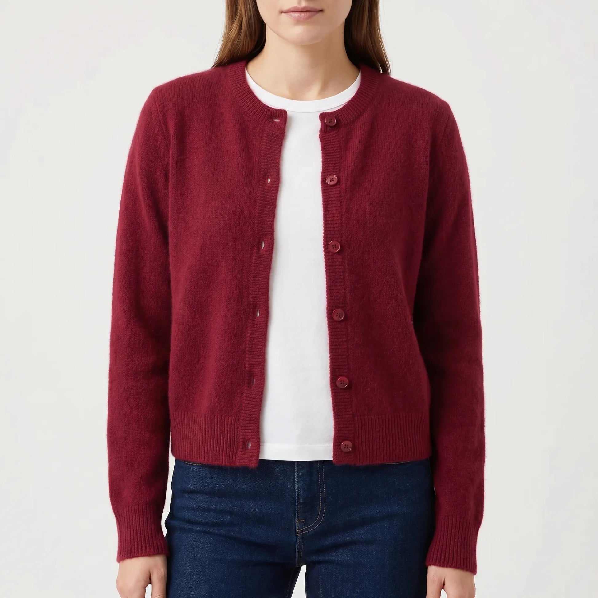Rибоне | Cropped Single-Breasted Ribbed Cardigan