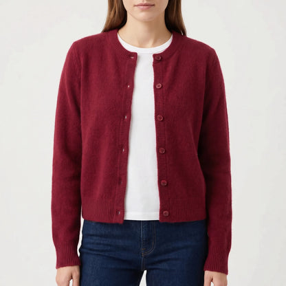 Rибоне | Cropped Single-Breasted Ribbed Cardigan