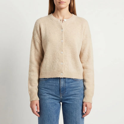 Rибоне | Cropped Single-Breasted Ribbed Cardigan