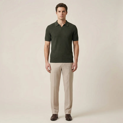 Raffinox - Textured Knit Polo And Trouser Set
