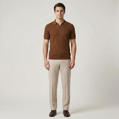 Raffinox - Textured Knit Polo And Trouser Set