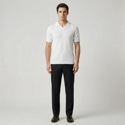 Raffinox - Textured Knit Polo And Trouser Set