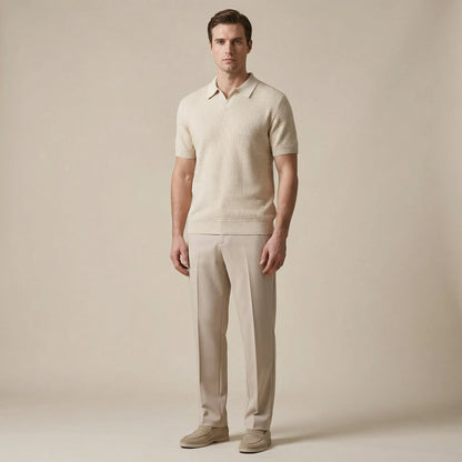 Raffinox - Textured Knit Polo And Trouser Set