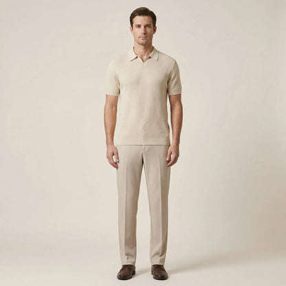 Raffinox - Textured Knit Polo And Trouser Set