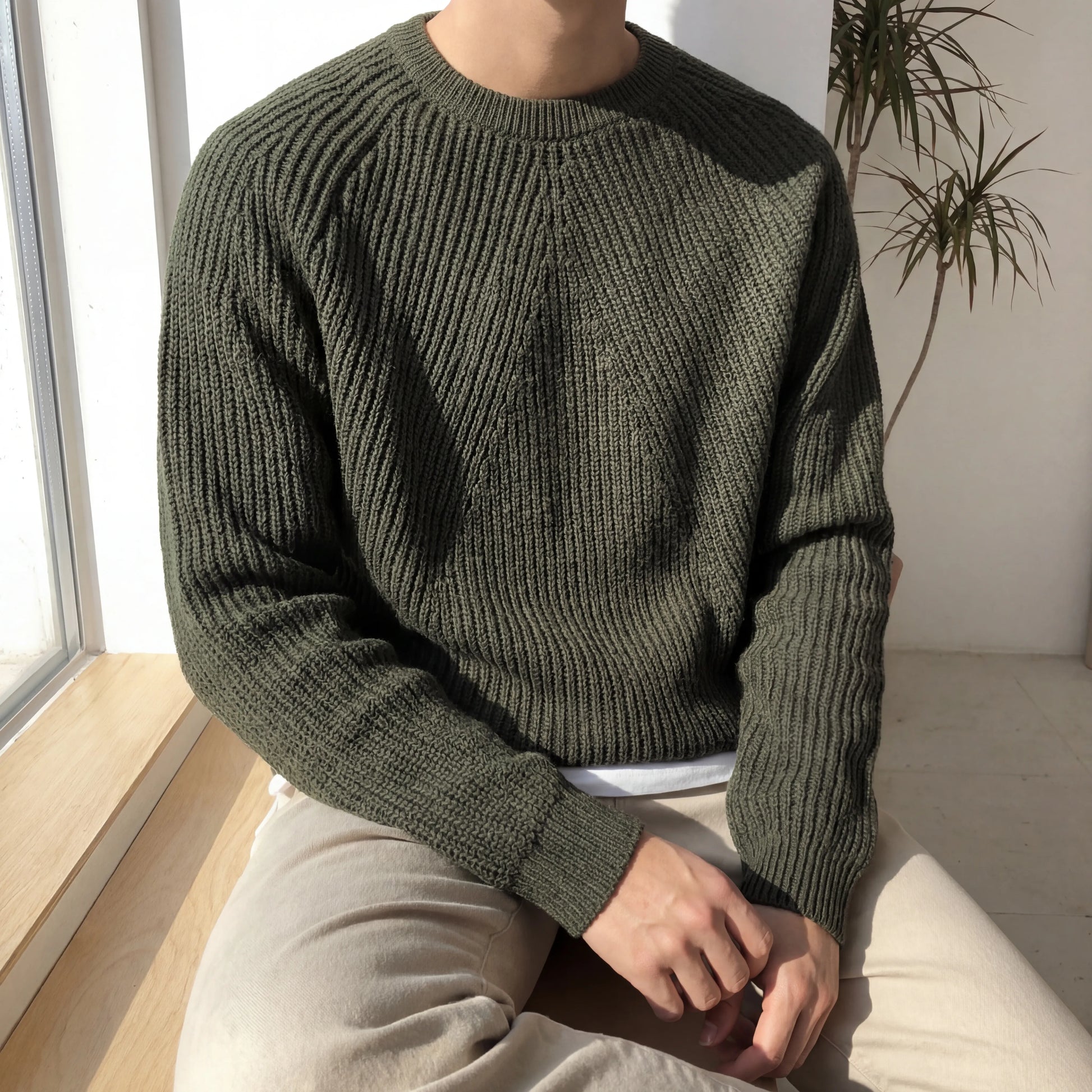 Ragnolux - Ribbed Knit Raglan Sleeve Sweater