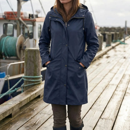 Rainova - Hooded Water-Repellent Long Jacket