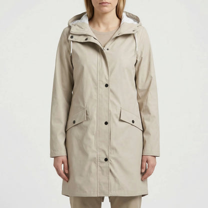 Rainova - Hooded Water-Repellent Long Jacket