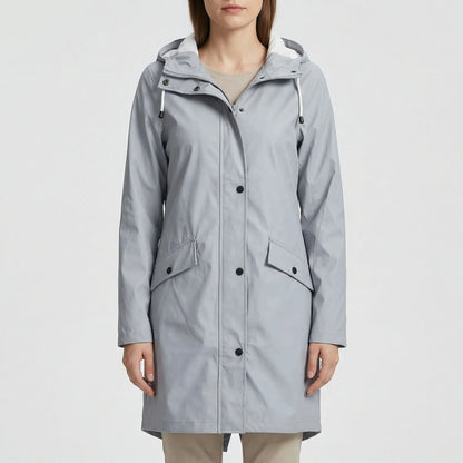 Rainova - Hooded Water-Repellent Long Jacket