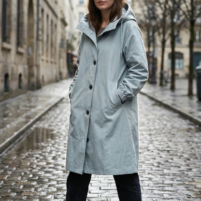 Rainvelle - Hooded Water-Repellent Trench Coat