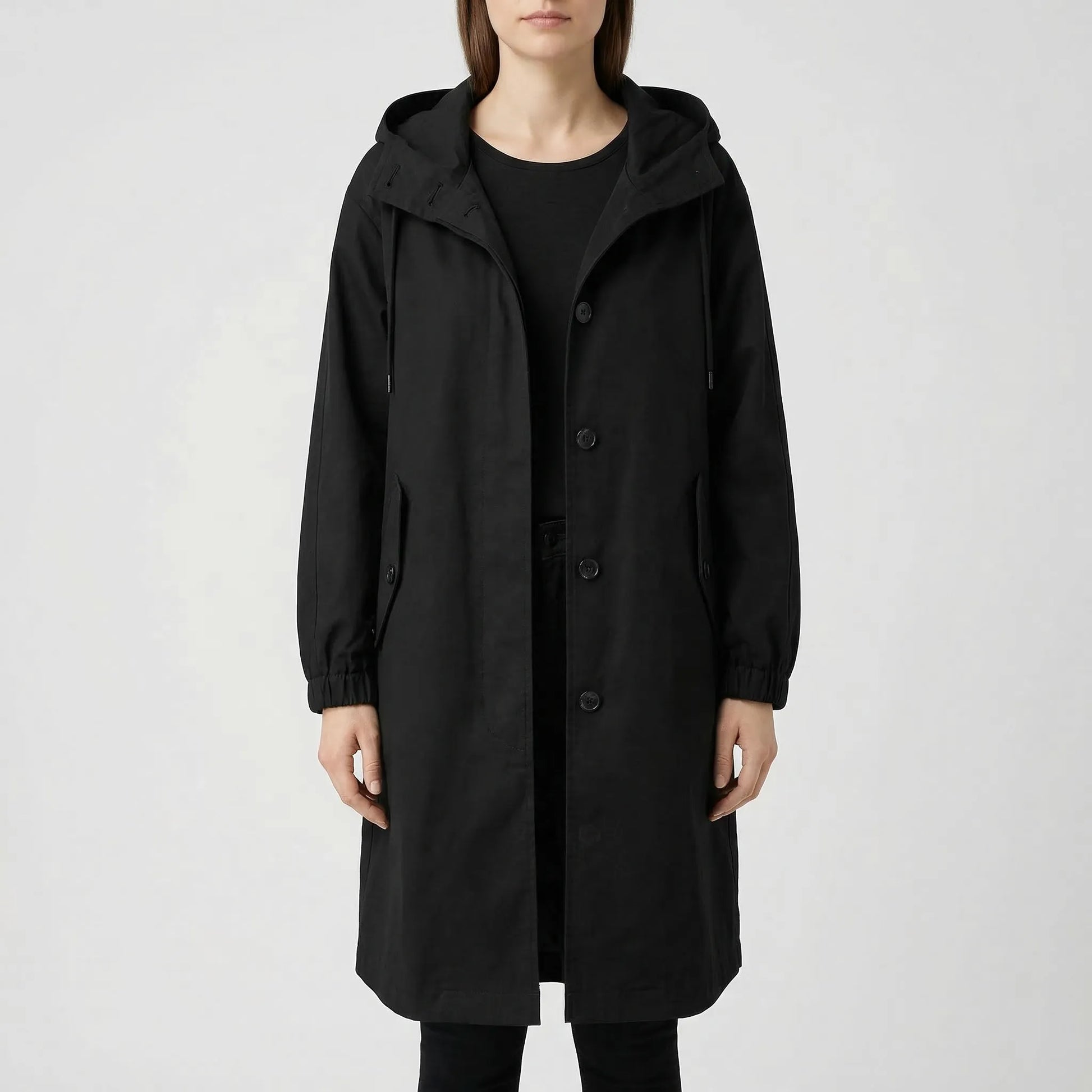 Rainvelle - Hooded Water-Repellent Trench Coat