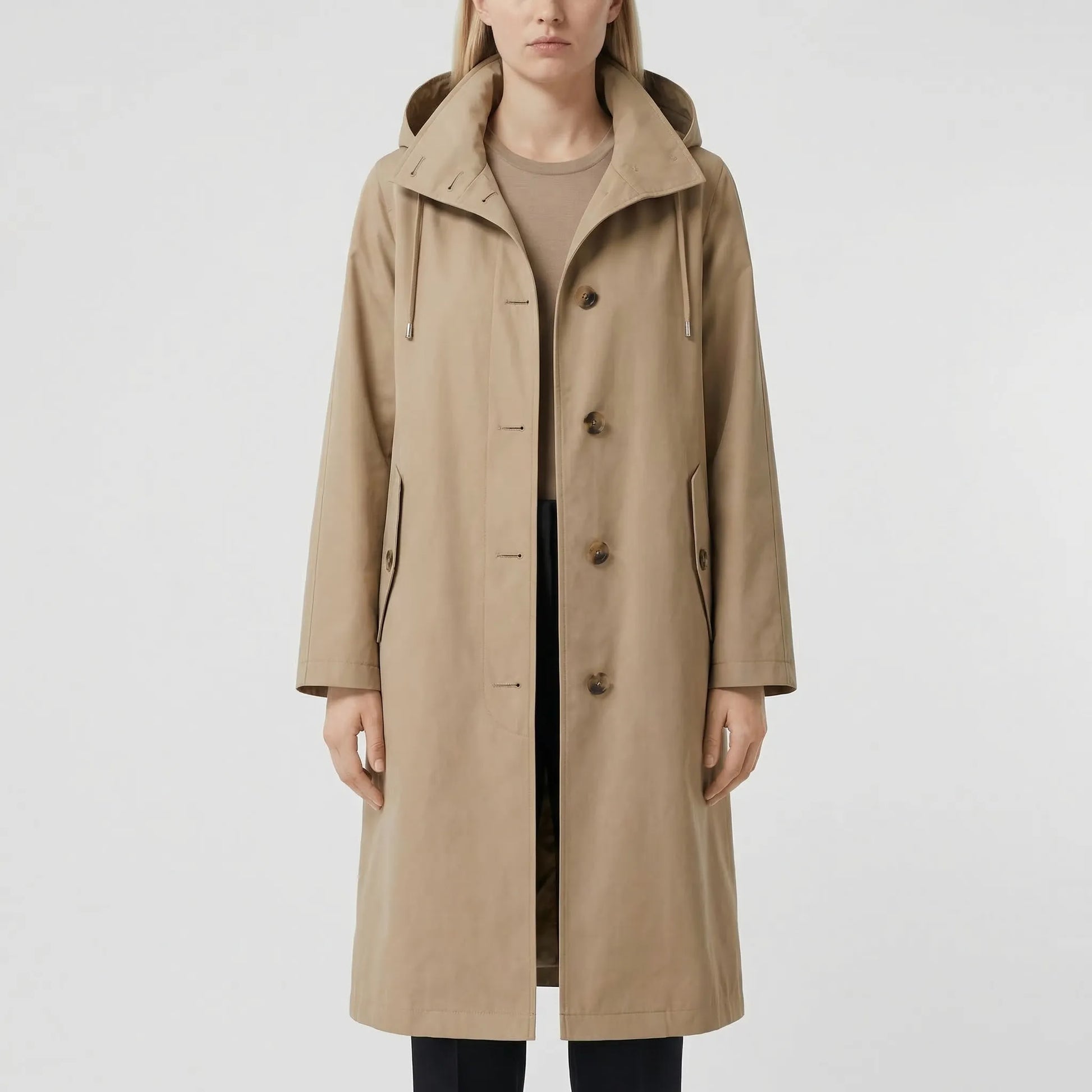Rainvelle - Hooded Water-Repellent Trench Coat