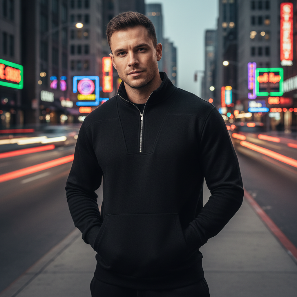 Ralf I Zip Hoodie | Oversized Black Sweatshirt