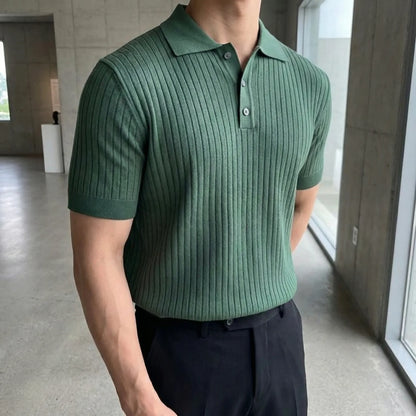 Relvado - Ribbed Knit Short-Sleeve Polo
